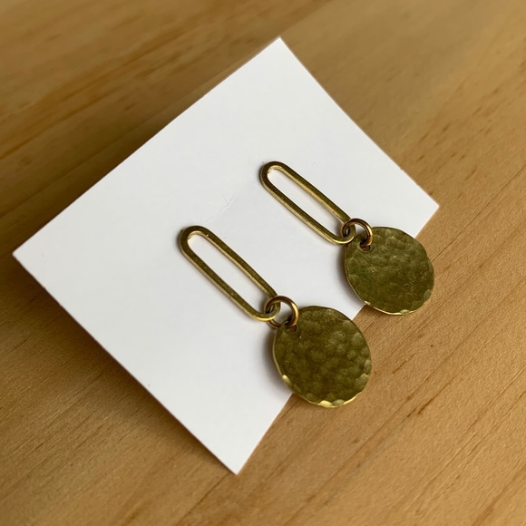 Brass Hammer-pressed Earrings - Picture 5 of 5